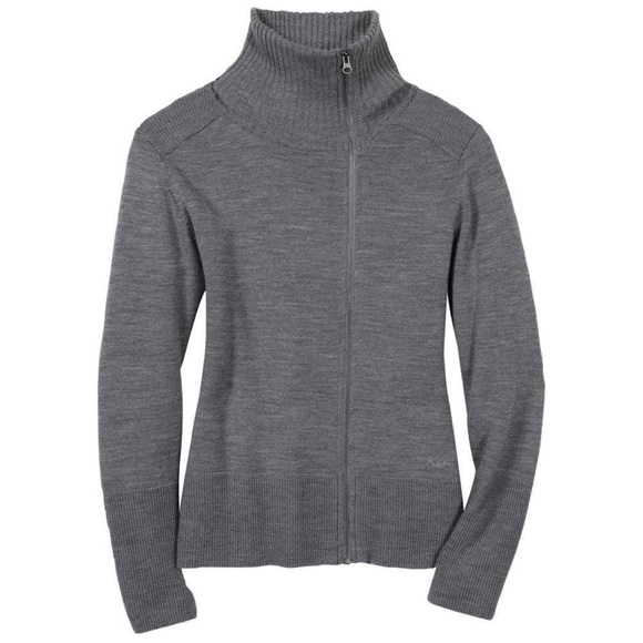 Kuhl Sweaters - Kuhl Gray Merino Wool Asymmetric Zip Up Alpine Sweater Jacket